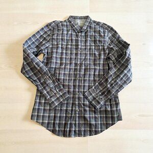 CALVIN KLEIN JEANS Blue Plaid Button Down Shirt Size Medium